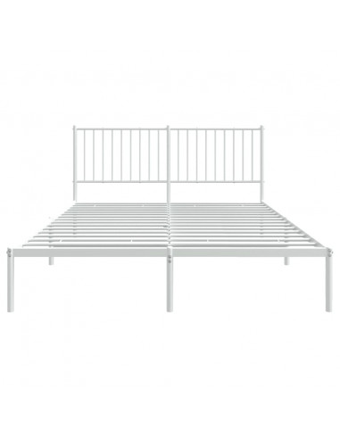 Giroletto con Testiera Metallo Bianco 160x200 cm