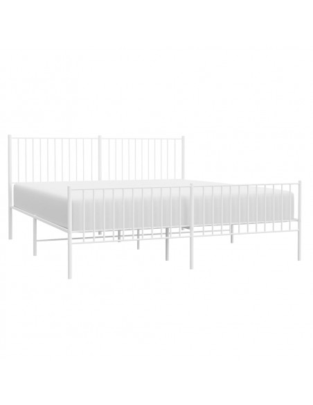 Giroletto con Testiera e Pediera Metallo Bianco 183x213 cm