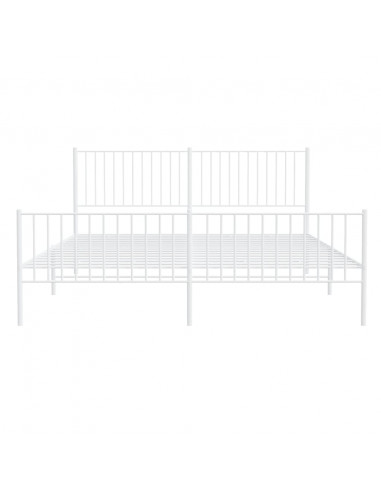 Giroletto con Testiera e Pediera Metallo Bianco 183x213 cm