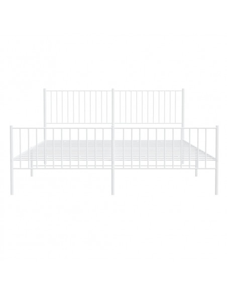 Giroletto con Testiera e Pediera Metallo Bianco 183x213 cm