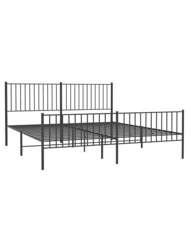 Giroletto con Testiera e Pediera Metallo Nero 183x213 cm