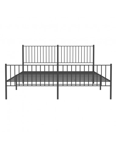 Giroletto con Testiera e Pediera Metallo Nero 183x213 cm