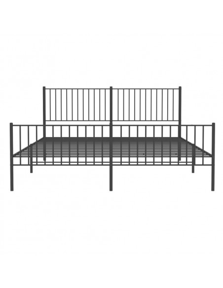 Giroletto con Testiera e Pediera Metallo Nero 183x213 cm