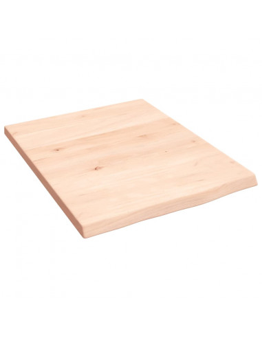 Piano Bagno 40x50x2 cm in Legno Massello Non Trattato