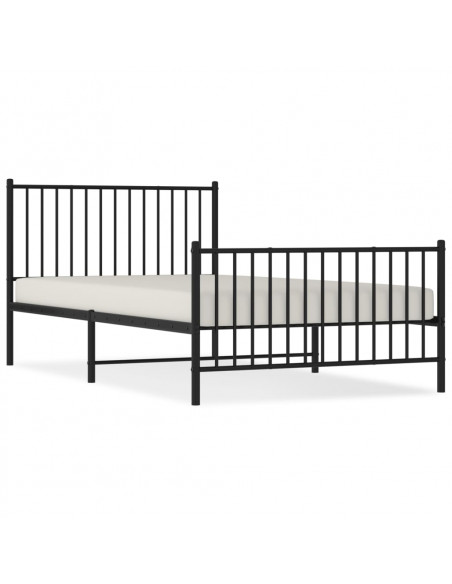 Giroletto con Testiera e Pediera Metallo Nero 107x203 cm