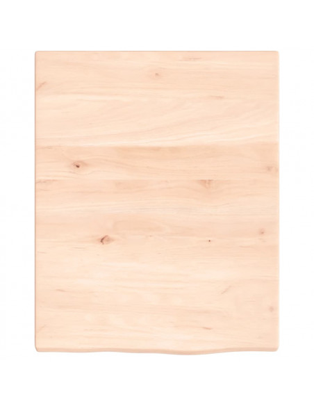 Piano Bagno 40x50x2 cm in Legno Massello Non Trattato