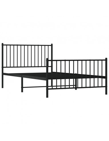 Giroletto con Testiera e Pediera Metallo Nero 107x203 cm