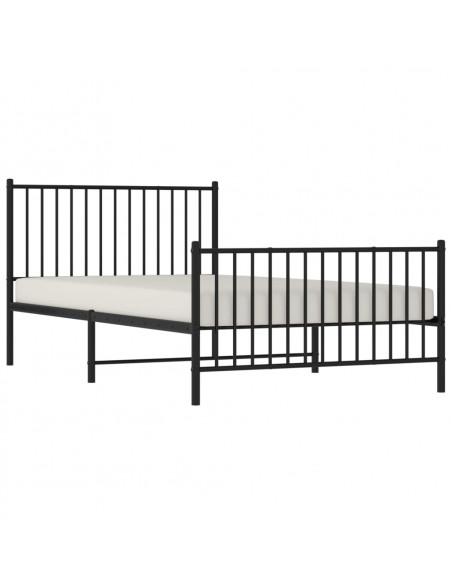Giroletto con Testiera e Pediera Metallo Nero 107x203 cm