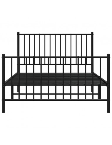 Giroletto con Testiera e Pediera Metallo Nero 107x203 cm