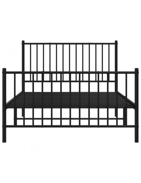 Giroletto con Testiera e Pediera Metallo Nero 107x203 cm