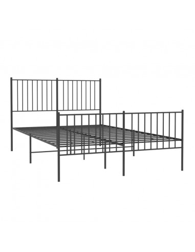 Giroletto con Testiera e Pediera Metallo Nero 135x190 cm