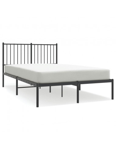 Giroletto con Testiera in Metallo Nero 120x190 cm