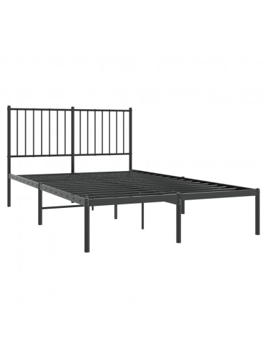 Giroletto con Testiera in Metallo Nero 120x190 cm