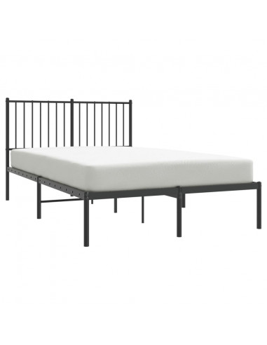 Giroletto con Testiera in Metallo Nero 120x190 cm