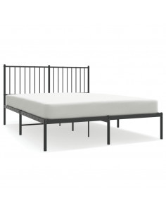 Giroletto con Testiera in Metallo Nero 135x190 cm 2