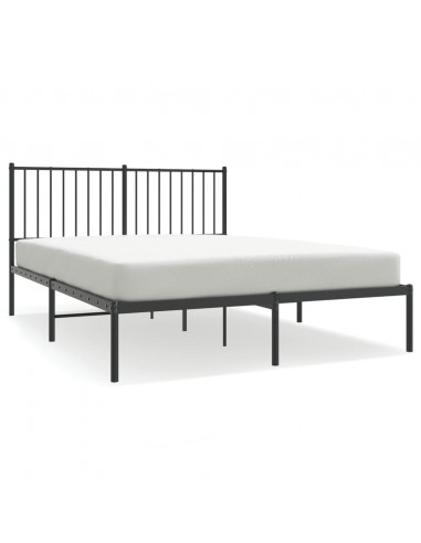 Giroletto con Testiera in Metallo Nero 135x190 cm