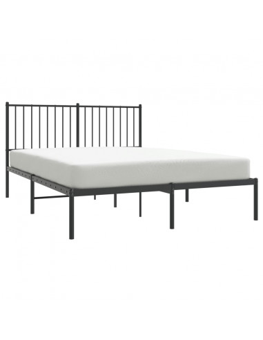 Giroletto con Testiera in Metallo Nero 135x190 cm