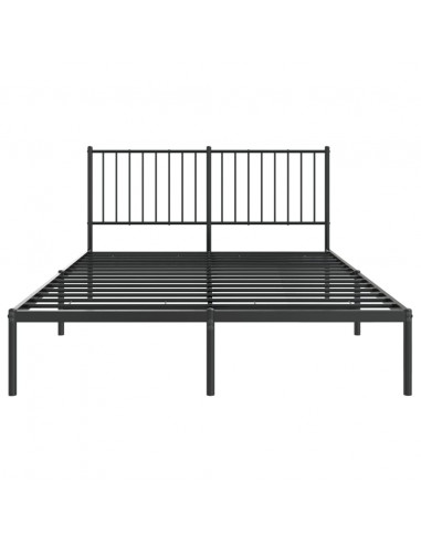 Giroletto con Testiera in Metallo Nero 135x190 cm