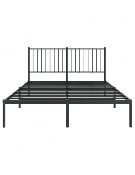 Giroletto con Testiera in Metallo Nero 135x190 cm