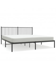 Giroletto con Testiera in Metallo Nero 183x213 cm 2