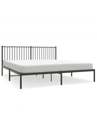 Giroletto con Testiera in Metallo Nero 183x213 cm