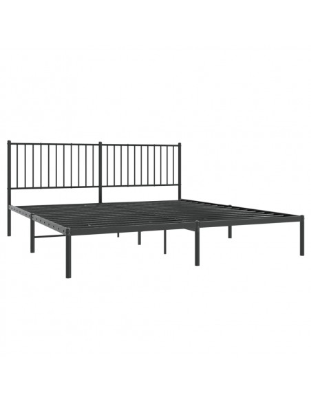 Giroletto con Testiera in Metallo Nero 183x213 cm