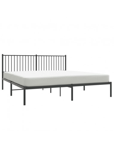 Giroletto con Testiera in Metallo Nero 183x213 cm