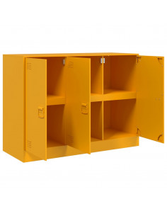 Credenza Giallo Senape 99x39x73 cm in Acciaio 2