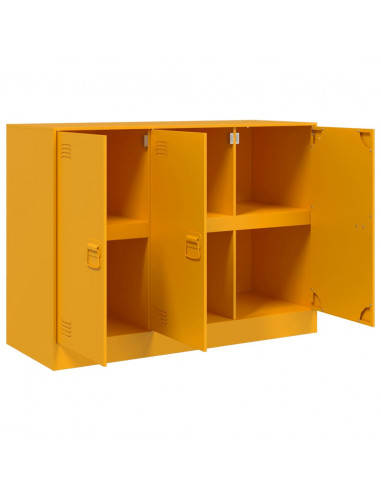 Credenza Giallo Senape 99x39x73 cm in Acciaio