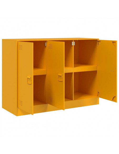 Credenza Giallo Senape 99x39x73 cm in Acciaio