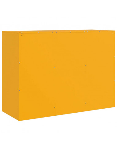 Credenza Giallo Senape 99x39x73 cm in Acciaio