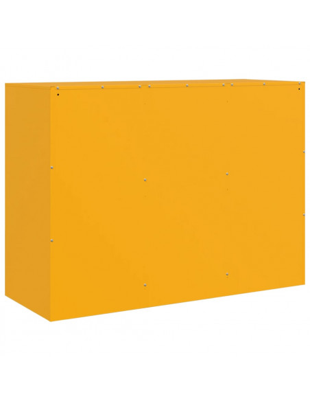 Credenza Giallo Senape 99x39x73 cm in Acciaio