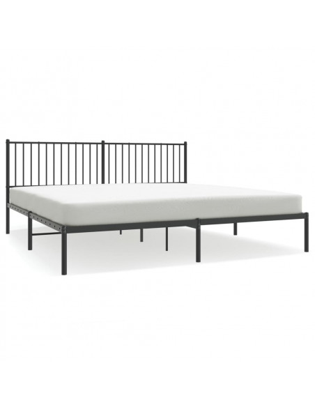Giroletto con Testiera in Metallo Nero 200x200 cm