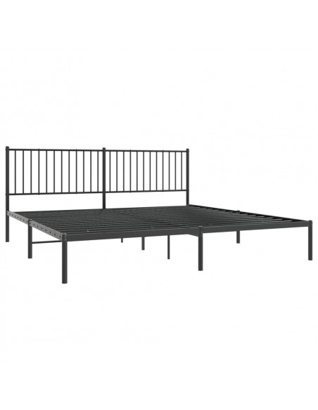 Giroletto con Testiera in Metallo Nero 200x200 cm