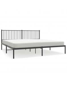 Giroletto con Testiera in Metallo Nero 193x203 cm 2