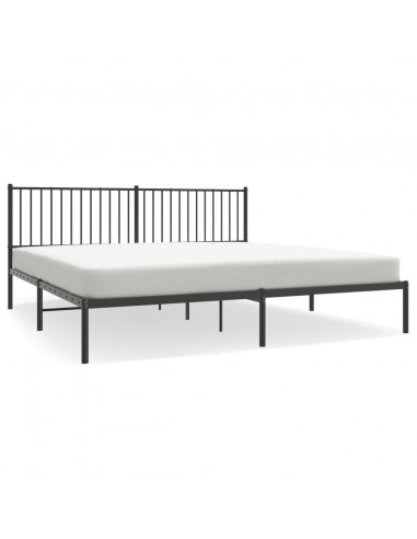 Giroletto con Testiera in Metallo Nero 193x203 cm