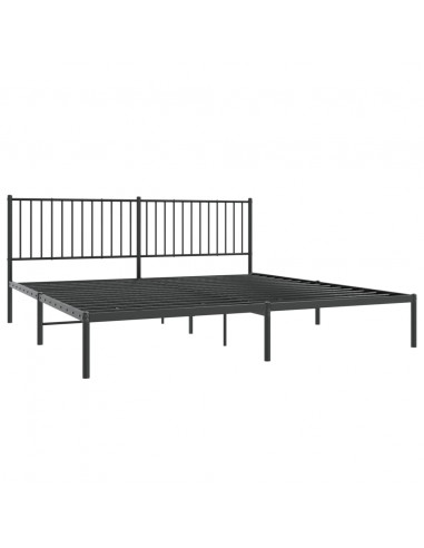 Giroletto con Testiera in Metallo Nero 193x203 cm