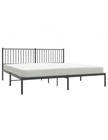 Giroletto con Testiera in Metallo Nero 193x203 cm