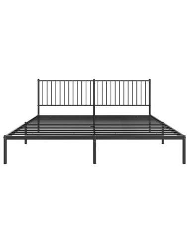 Giroletto con Testiera in Metallo Nero 193x203 cm