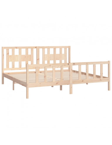 Giroletto con Testiera in Legno Massello di Pino 200x200 cm