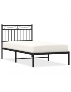 Giroletto con Testiera in Metallo Nero 90x190 cm 2