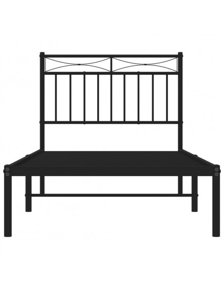 Giroletto con Testiera in Metallo Nero 90x190 cm