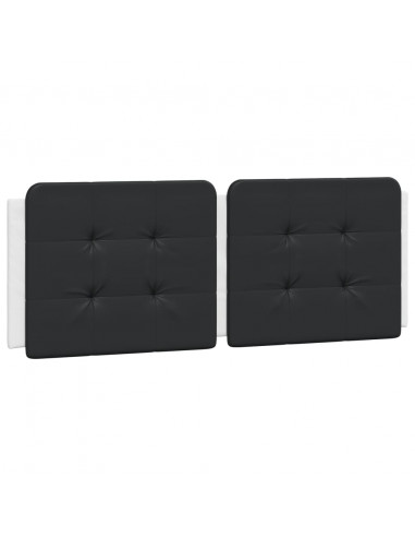 Giroletto con Testiera Bianco e Nero 140x190 cm in Similpelle