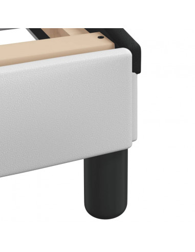 Giroletto con Testiera Bianco e Nero 140x190 cm in Similpelle