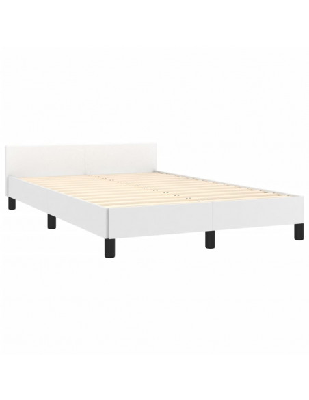 Giroletto con Testiera Bianco 120x190 cm in Similpelle