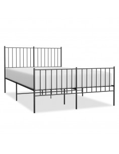 Giroletto con Testiera e Pediera Metallo Nero 120x200 cm 2