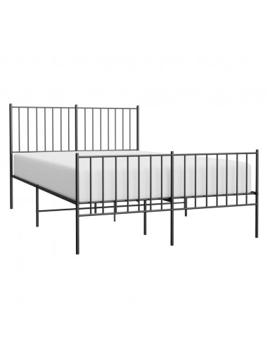 Giroletto con Testiera e Pediera Metallo Nero 120x200 cm