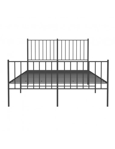 Giroletto con Testiera e Pediera Metallo Nero 120x200 cm