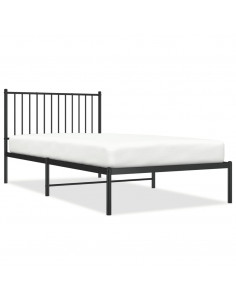 Giroletto con Testiera Metallo Nero 100x200 cm 2