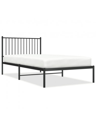 Giroletto con Testiera Metallo Nero 100x200 cm